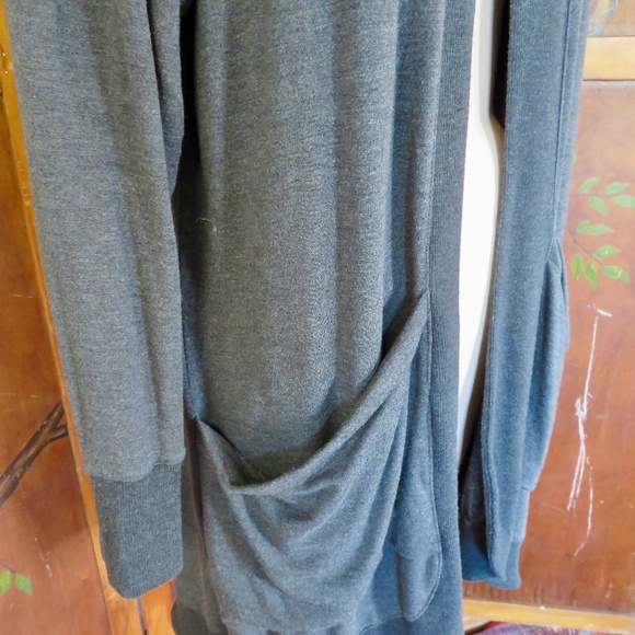 LL Bean Women's SoftFlex Long Open Cardigan Knit Tunic Jacket 1X Dark Gray - Picture 6 of 10